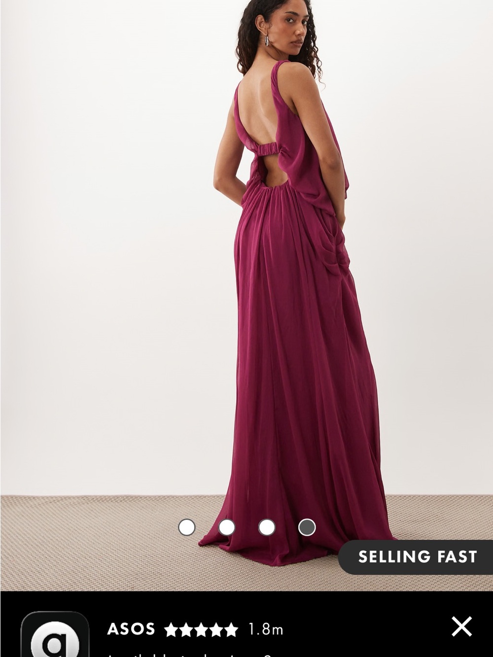 ASOS Open-Back Maxi Dress in Berry